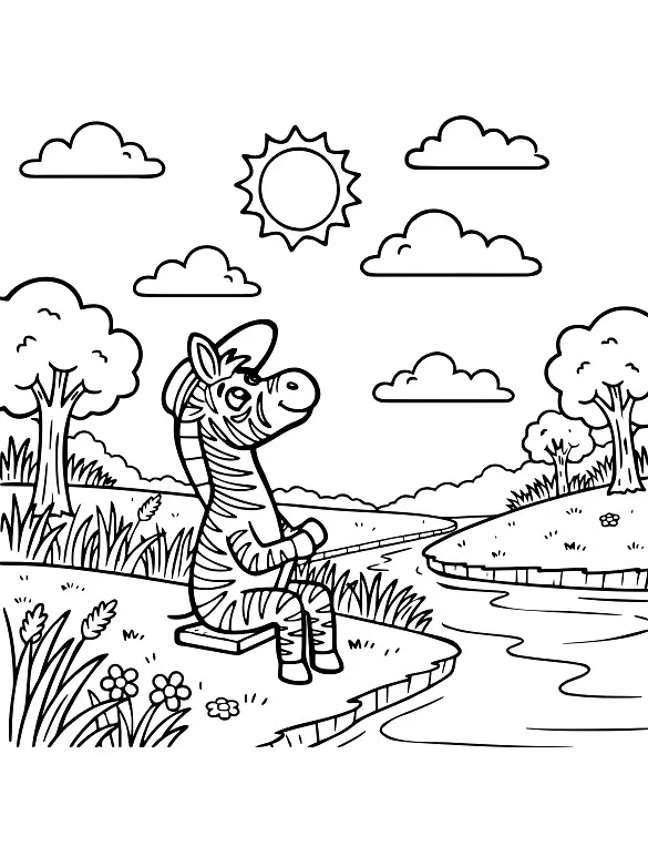 Dreamy Cloud Gazer Zebra Coloring Page By Mindset Flow Dreamy Cloud Gazer Zebra Coloring Page By Mindset Flow