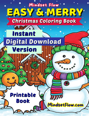 Easy And Merry Christmas Coloring Book Digital Printable Version by Mindset Flow