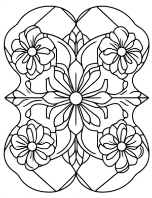 Easy Floral Mandala Garden Flower Coloring Page By Mindset Flow
