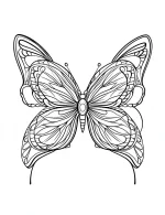 Elegant Butterfly Mandala Art Intricate Line Drawing Adult Coloring Page by Mindset Flow