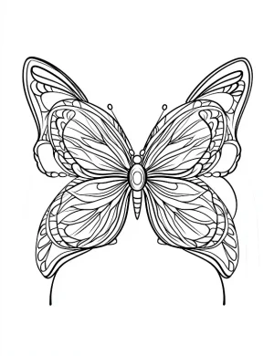 Elegant Butterfly Mandala Art Intricate Line Drawing Adult Coloring Page by Mindset Flow