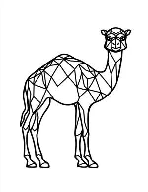 Elegant Camel Outline Mandala Coloring Page by Mindset Flow