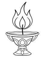 Elegant Flame In Decorative Bowl Christmas Coloring Page by Mindset Flow