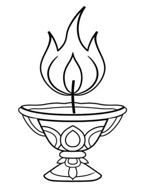 Elegant Flame In Decorative Bowl Christmas Coloring Page by Mindset Flow