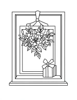 Elegant Floral Frame With Gift Coloring Page By Mindset Flow
