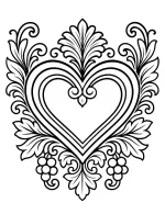 Elegant Floral Heart Valentine Coloring Page By Mindset Flow