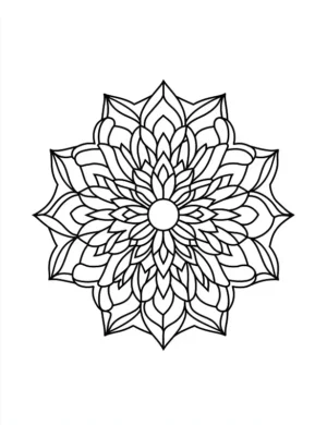 Elegant Floral Mandala Pattern Flower Coloring Page By Mindset Flow
