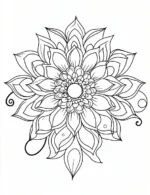 Elegant Floral Mandala With Layered Petals Coloring Page by Mindset Flow