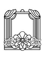 Elegant Flower Border Frame Flower Coloring Page by Mindset Flow