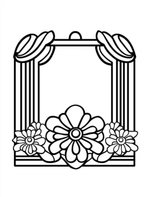 Elegant Flower Border Frame Flower Coloring Page by Mindset Flow