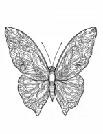 Elegant Intricate Butterfly Mandala Symmetrical Wings Coloring Page by Mindset Flow