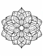 Elegant Layered Lotus Petal Mandala Circle Design Coloring Page by Mindset Flow