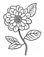 Elegant Lilac Flower with Leaves Coloring Page
