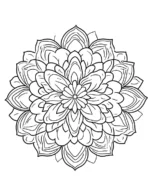 Elegant Mandala Blossom Design Flower Coloring Page by Mindset Flow