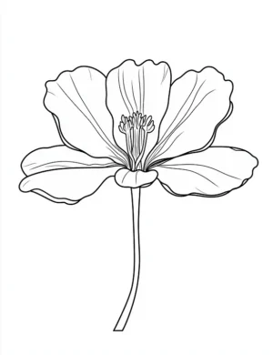 Elegant Open Petal Floral Bloom Flower Coloring Page by Mindset Flow