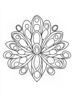 Elegant Peacock with Fan-Shaped Tail and Mandala Patterns Coloring Page by Mindset Flow
