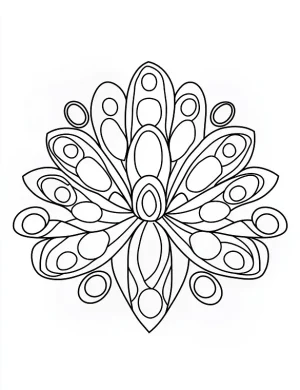 Elegant Peacock with Fan-Shaped Tail and Mandala Patterns Coloring Page by Mindset Flow