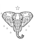 Elephant Mandala with Stars Coloring Page by Mindset Flow