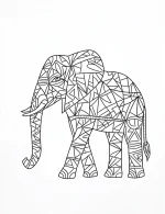 Elephant with Intricate Geometric Patterns Coloring Page by Mindset Flow