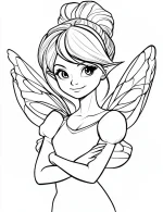 Enchanting Butterfly Winged Fairy Outline Character Coloring Page by Mindset Flow