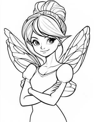Enchanting Butterfly Winged Fairy Outline Character Coloring Page by Mindset Flow