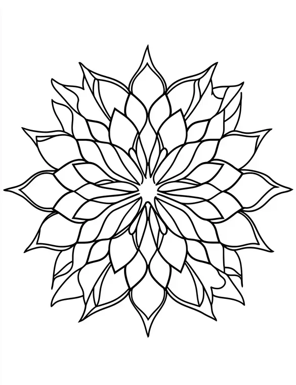 Endearing Fire Flower Mandala Coloring Page