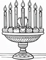 Exquisite Candles in Decorative Stand Christmas Coloring Page by Mindset Flow