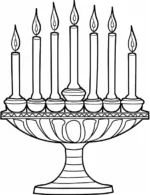 Exquisite Menorah With Seven Candles Christmas Coloring Page by Mindset Flow