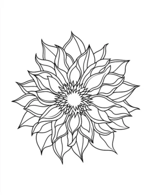 Exquisite Sunflower Blossom Flower Coloring Page By Mindset Flow