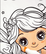 Fairy Girl With Wings And Stars Adult Coloring Page-HowToVideo