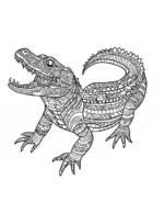Fantasy Majestic Mandala Style Alligator For Adults Coloring Page by Mindset Flow