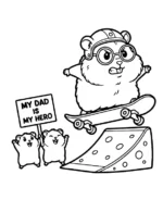 Fearless Skateboarding Hamster Hero Coloring Page By Mindset Flow