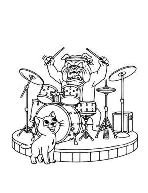 Ferocious Bulldog Drum Solo Coloring Page By Mindset Flow