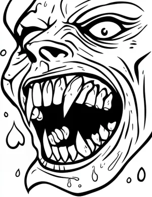 Ferocious Vampire Roar Halloween Coloring Page by Mindset Flow