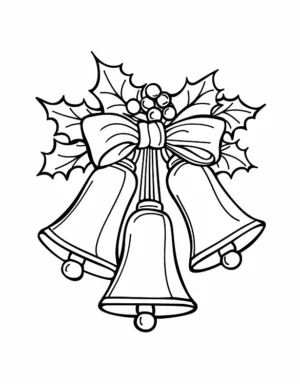 Festive Bells With Holly Christmas Coloring Page by Mindset Flow