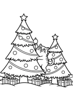 Festive Christmas Trees And Decorations Coloring Pages By Mindset Flow