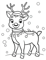 Festive Reindeer in Scarf and Hat Christmas Coloring Page By Mindset Flow