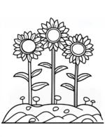 Fire Flower in Nature Coloring Page