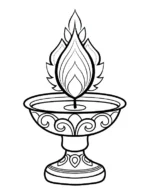 Flame Candle In Decorative Bowl Christmas Coloring Page By Mindset Flow
