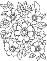 Floral Bouquet In A Circle Adult Flower Coloring Page By Mindset Flow