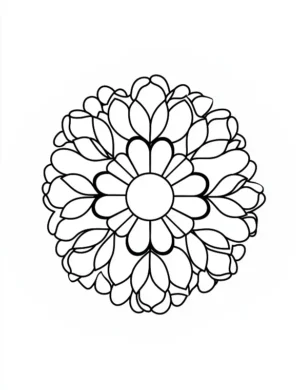 Floral Burst Design Flower Coloring Page By Mindset Flow