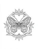 Floral Butterfly Mandala Coloring Page by Mindset Flow