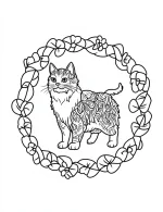 Floral Circular Cat Mandala Design Coloring Page by Mindset Flow