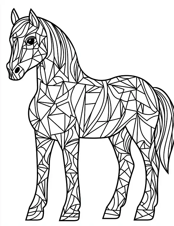 Floral Detailed Horse Rearing Adult Coloring Page By Mindset Flow