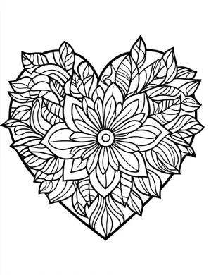 Floral Heart Mandala Valentine Coloring Page Mindset Flow