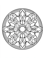 Floral Lotus Mandala with Petals and Leaves Coloring Page by Mindset Flow