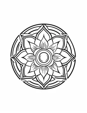 Floral Mandala Circular Pattern Printable Coloring Page by Mindset Flow