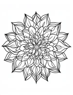 Floral Mandala Design with Petals and Leaves Coloring Page by Mindset Flow