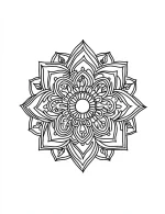 Floral Mandala with Petals and Leaves Coloring Page by Mindset Flow