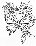 Floral Patterns Butterfly Mandala Coloring Page by Mindset Flow